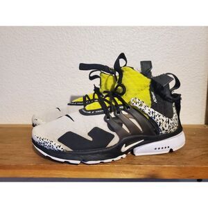 Nike Air Presto Mid x Acronym Dynamic Yellow Black White GS Sz 4